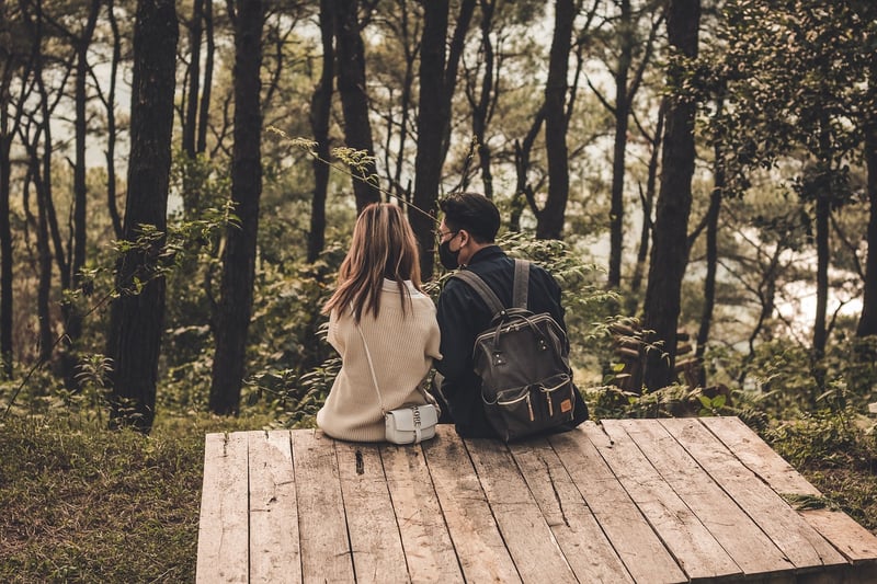 Couple hiking in nature